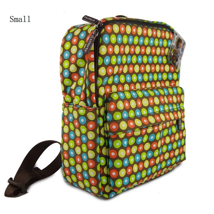 24cm Kids Cartoon School Backpack kids travel bag Owls, Dots, Flowers