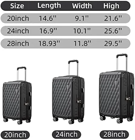 3 Pieces Set Hard Shell Luggage Set TR002