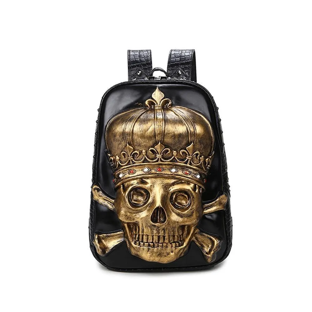 3D  Backpack ,Halloween Backpack 3D Pirate Skull Crown Bags Fashion Knapsacks