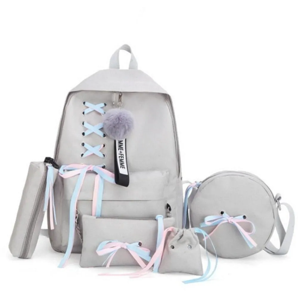 4Pcs Set School Backpack