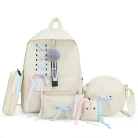 4Pcs Set School Backpack