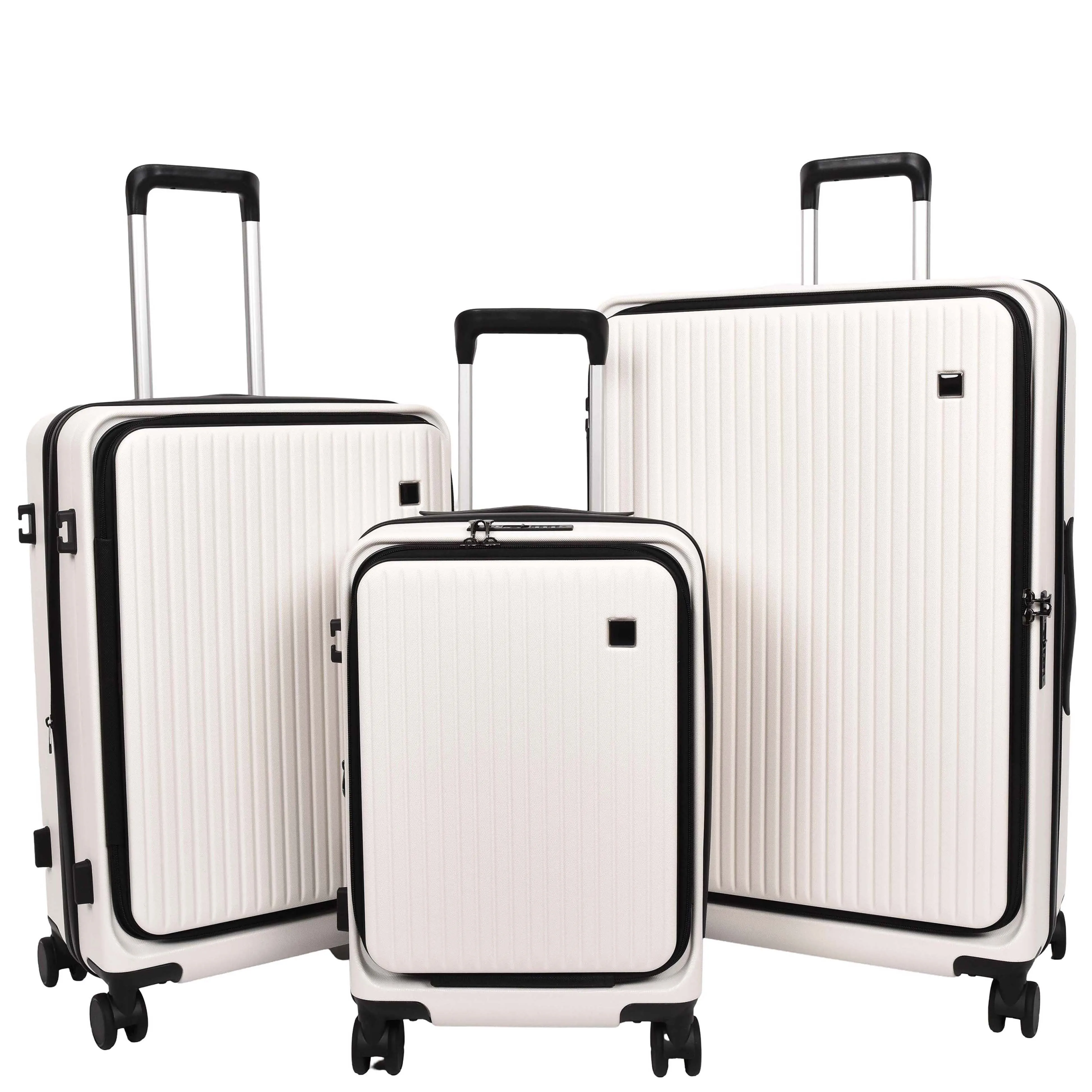 8 Wheel Luggage Expandable ABS Hard side TSA Lock Suitcases Travel Bags Voyager White