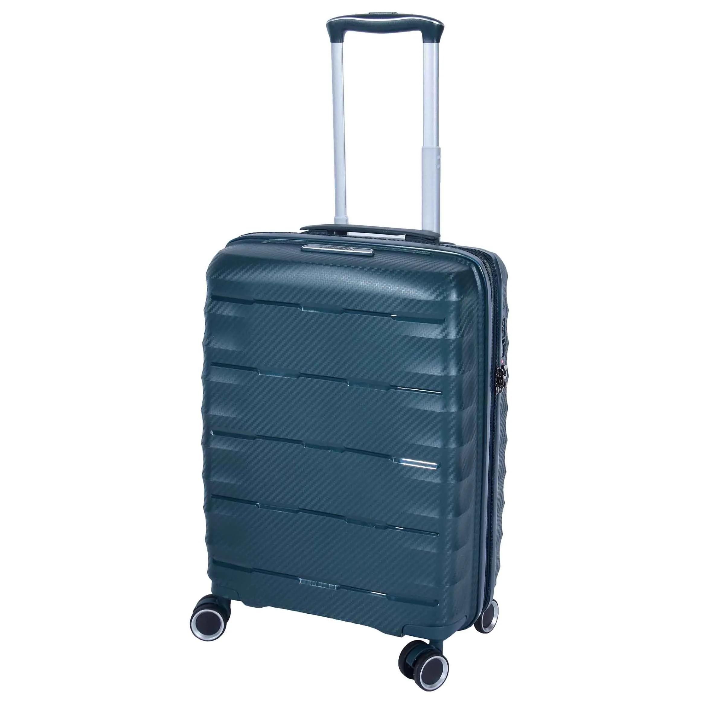 8 Wheeled Expandable ABS Luggage Miyazaki Green