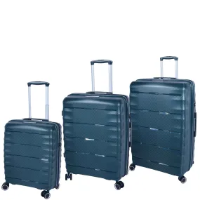 8 Wheeled Expandable ABS Luggage Miyazaki Green