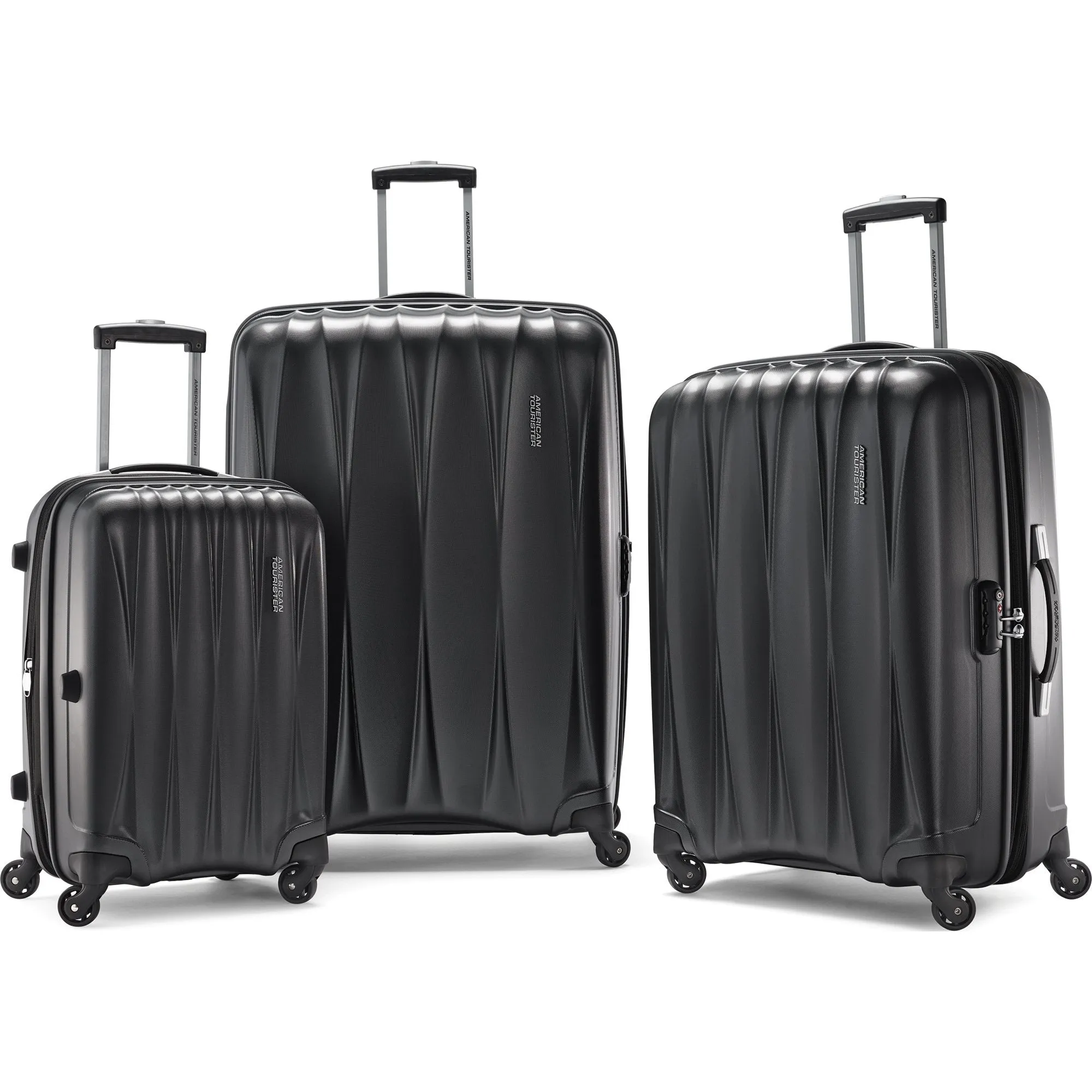 American Tourister Arona Premium Hardside Spinner 3Pcs Luggage Set 20" 25" 29" (Charcoal)