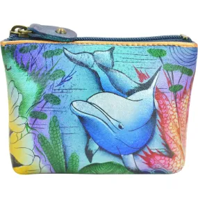 Anuschka Coin Pouch Dolphin World Leather