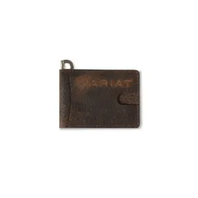 Ariat Brown Large Logo Money Clip Wallet