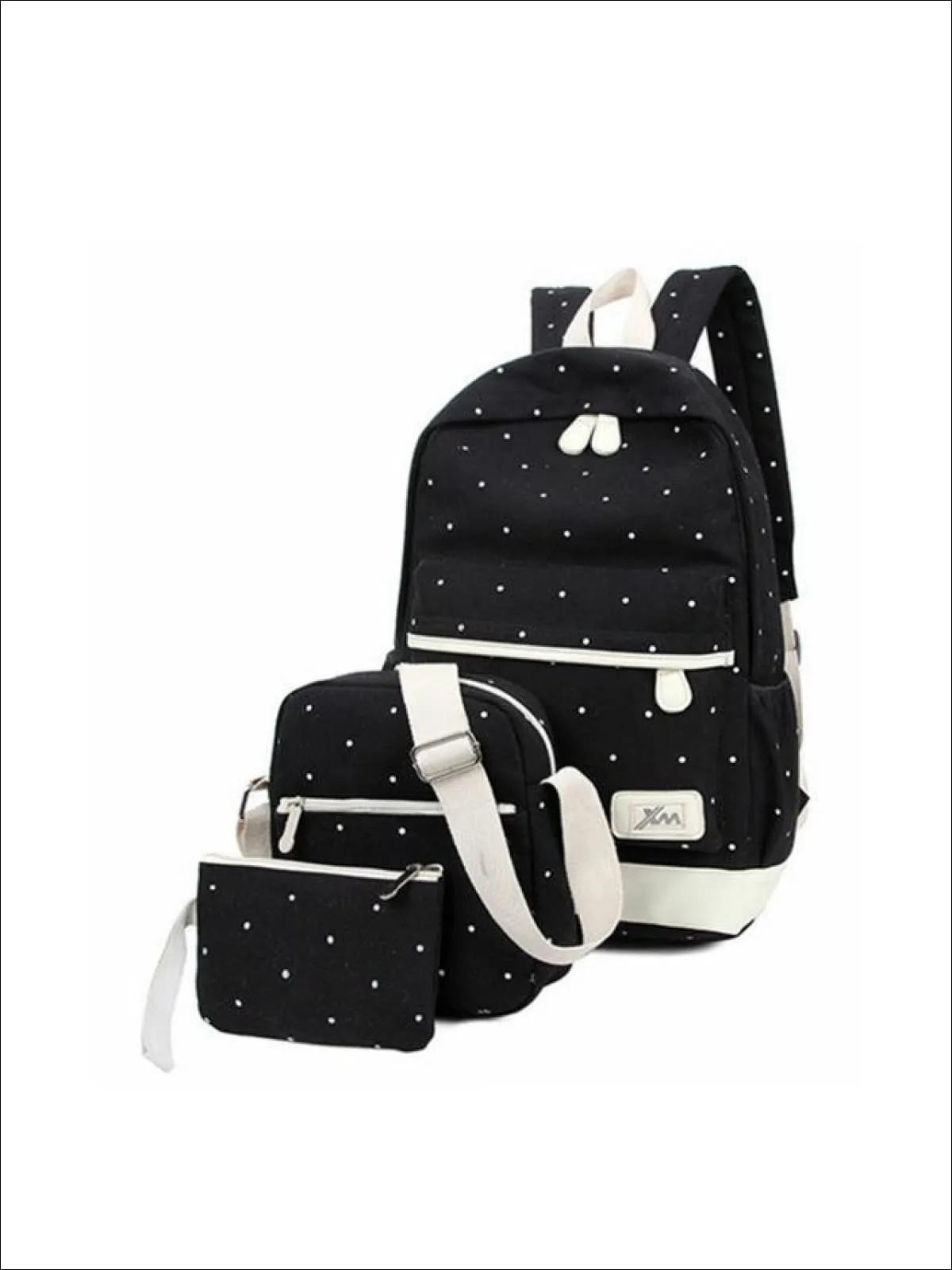 Book Smart 3pc Polka Dot Backpack Set