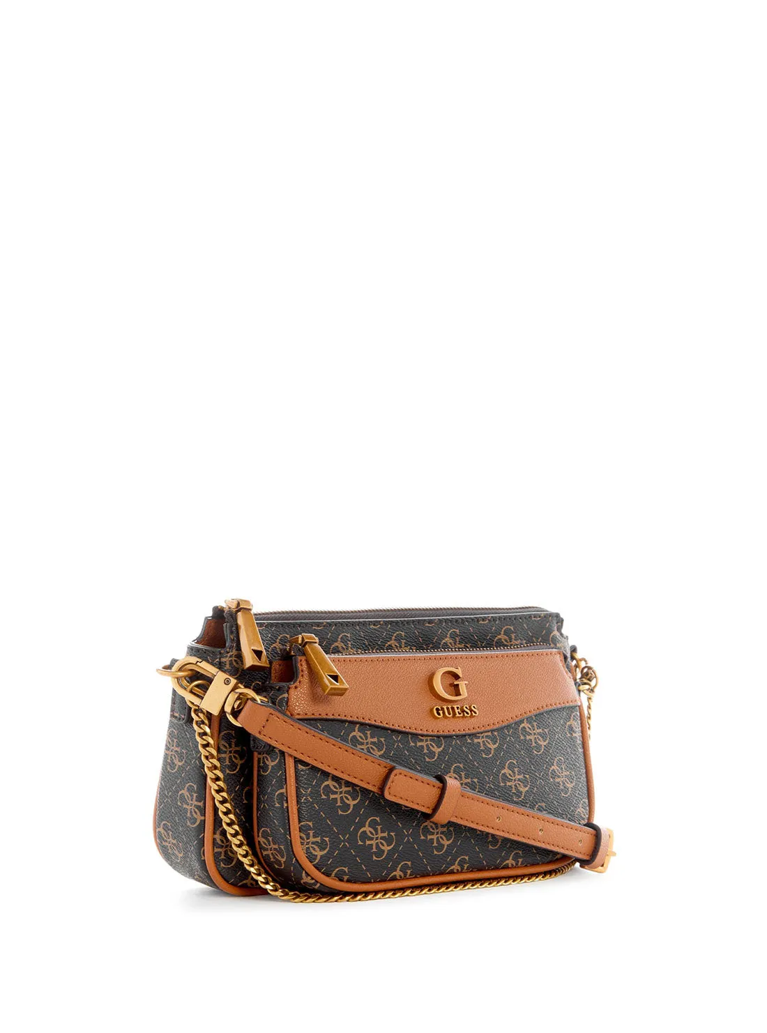 Brown Logo Nell Crossbody Pouch Bag