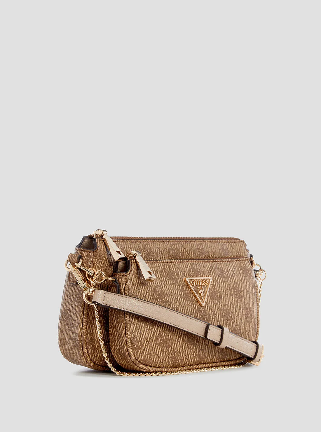 Brown Logo Pouch Crossbody Bag