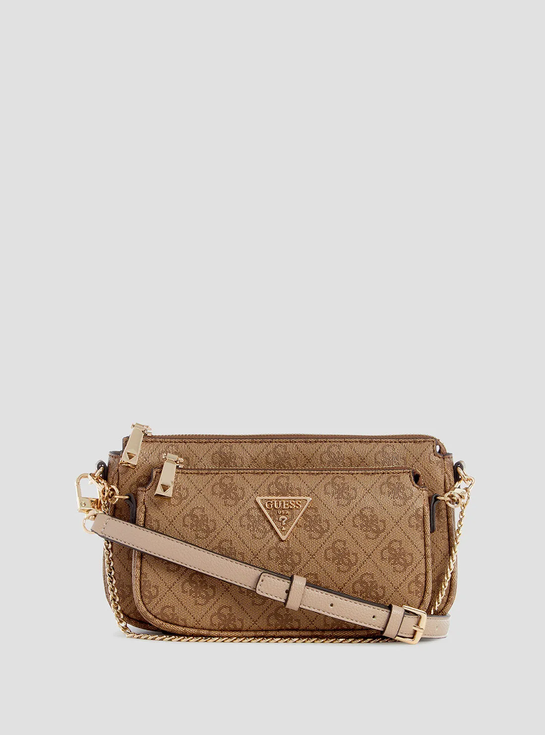 Brown Logo Pouch Crossbody Bag