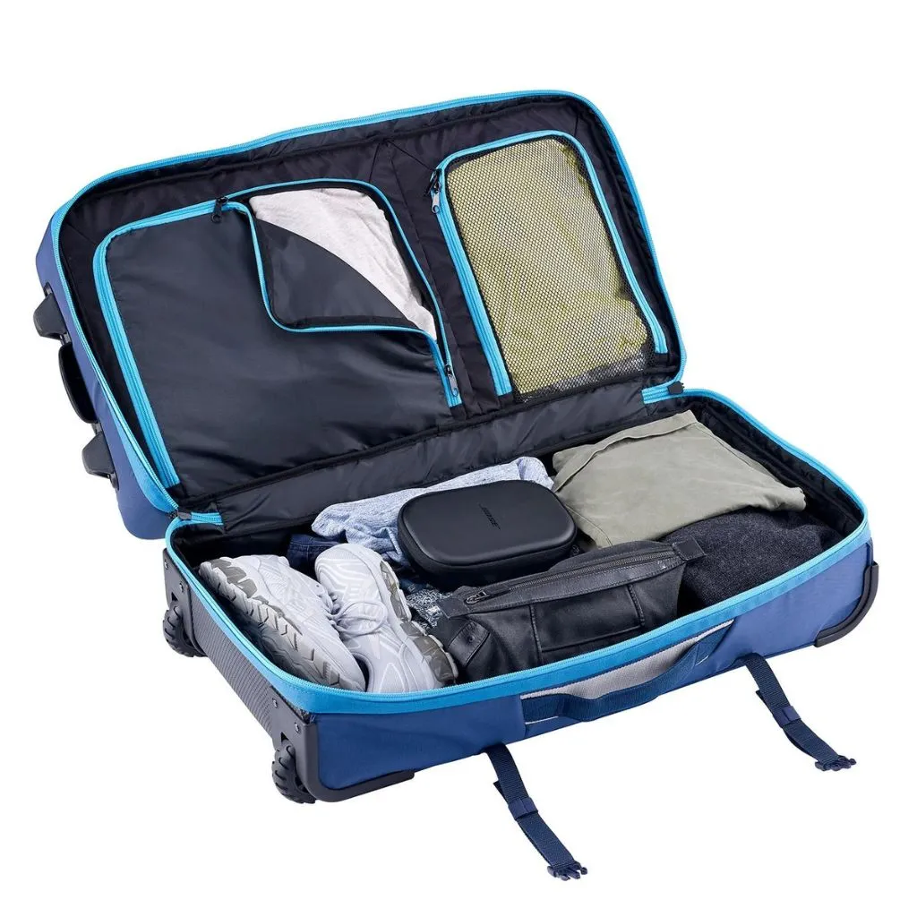 Caribee Split Roller Wheeled Duffle bag 100L - Sea Blue/Navy