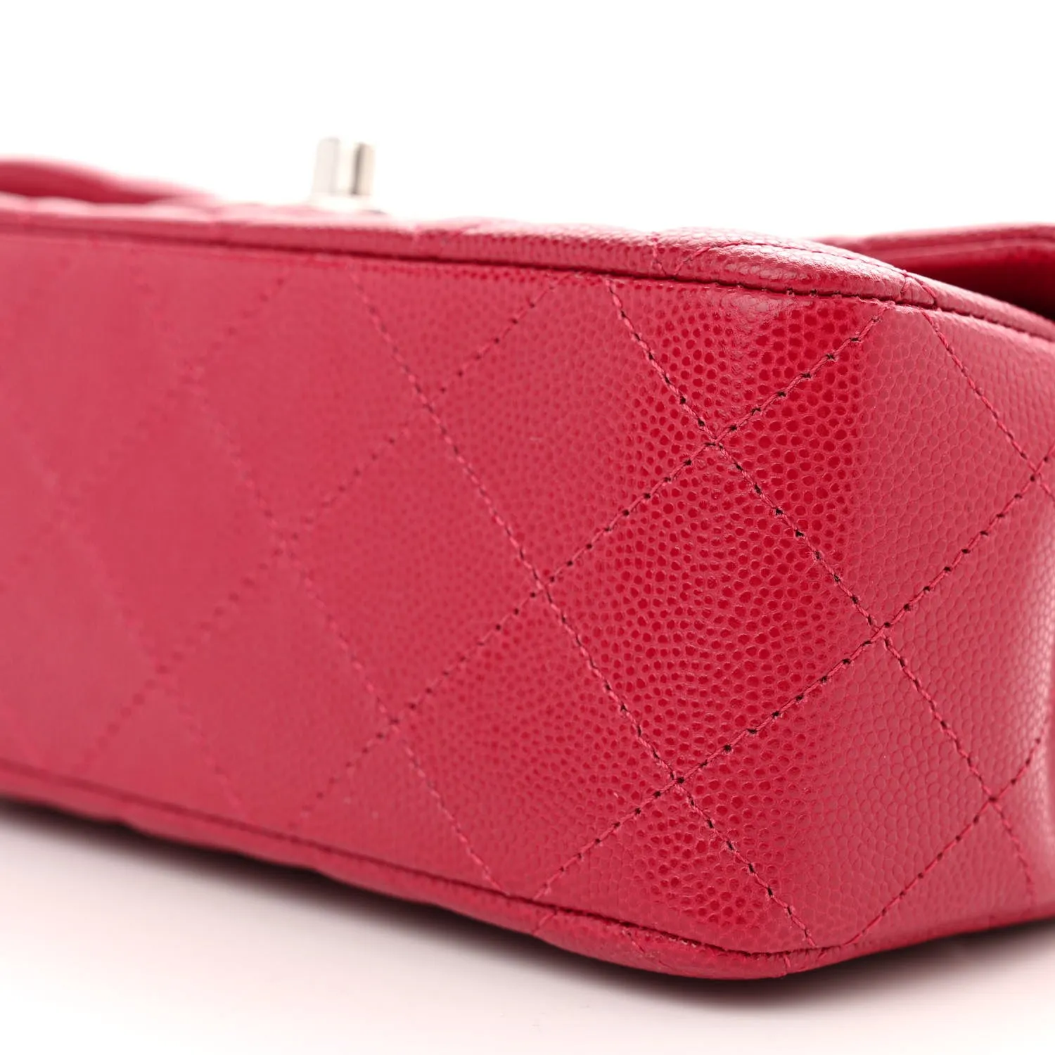 Caviar Quilted Mini Rectangular Flap Dark Pink