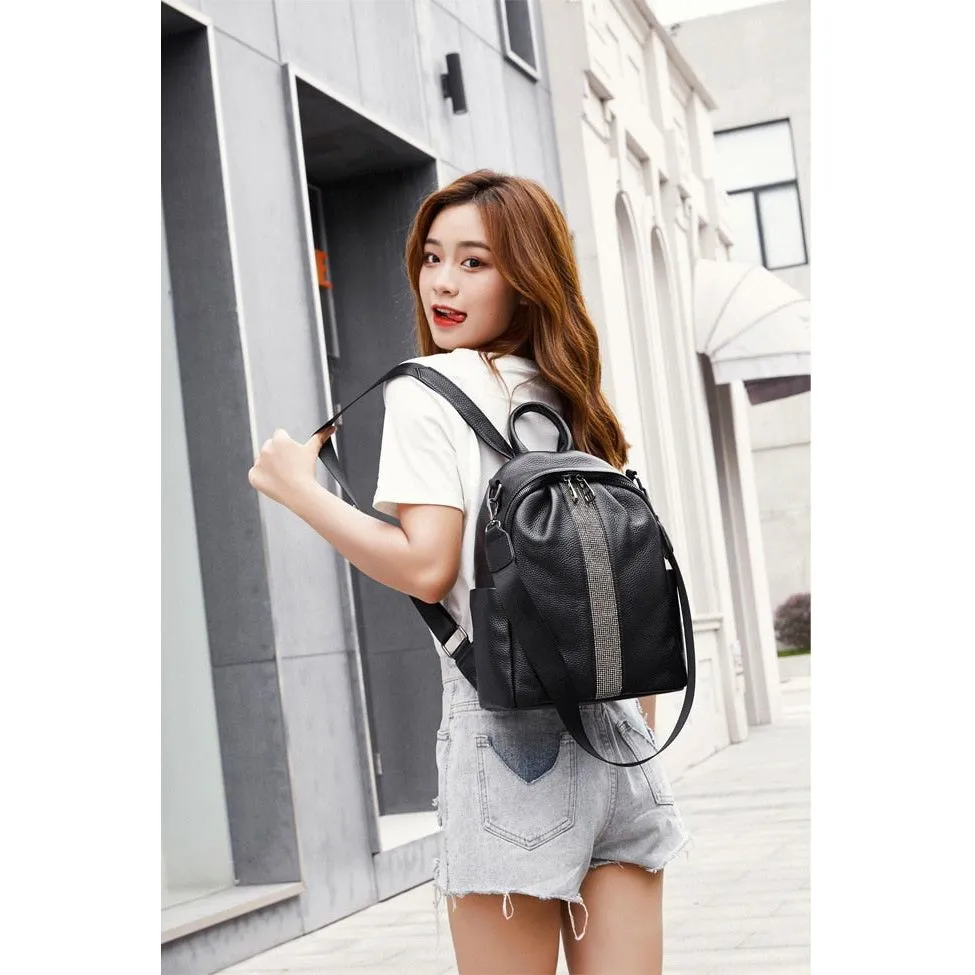 ChicLeather Zipper Laptop Travel Rucksack Backpack