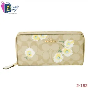 C.O.A.C.H Signature Accordion Zip Wallet With Daisy Flowers