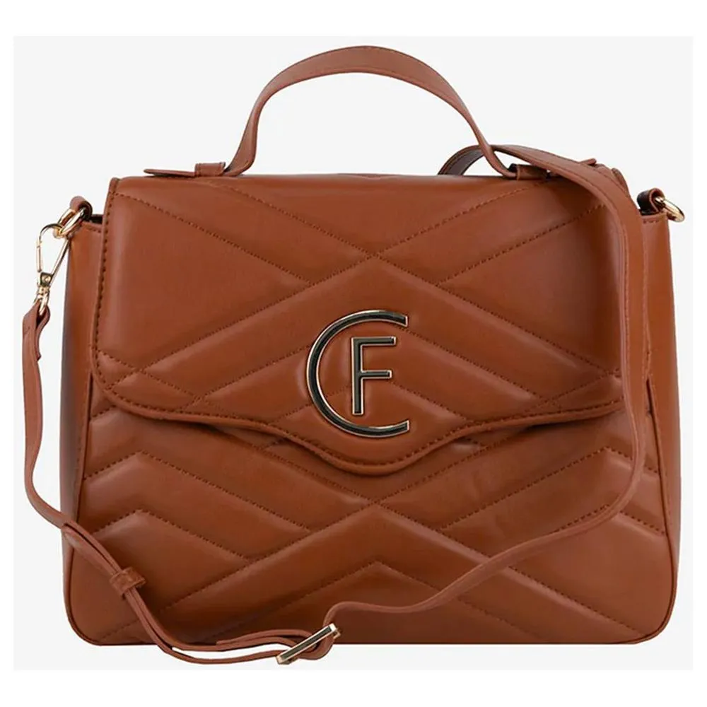 CRISTINAEFFE Brown Artificial Leather Crossbody Bag