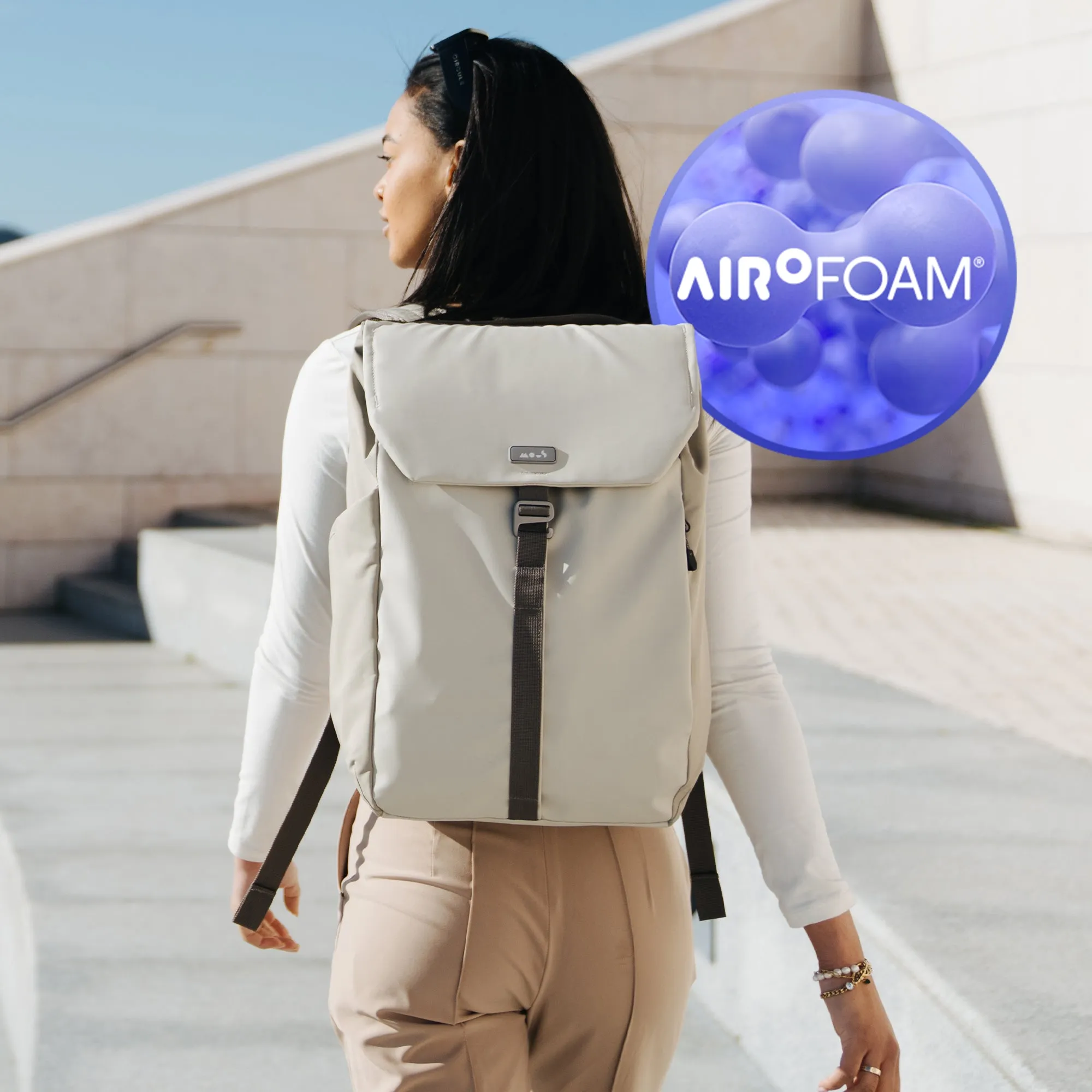 Day Backpack with AiroFoam® - Stone