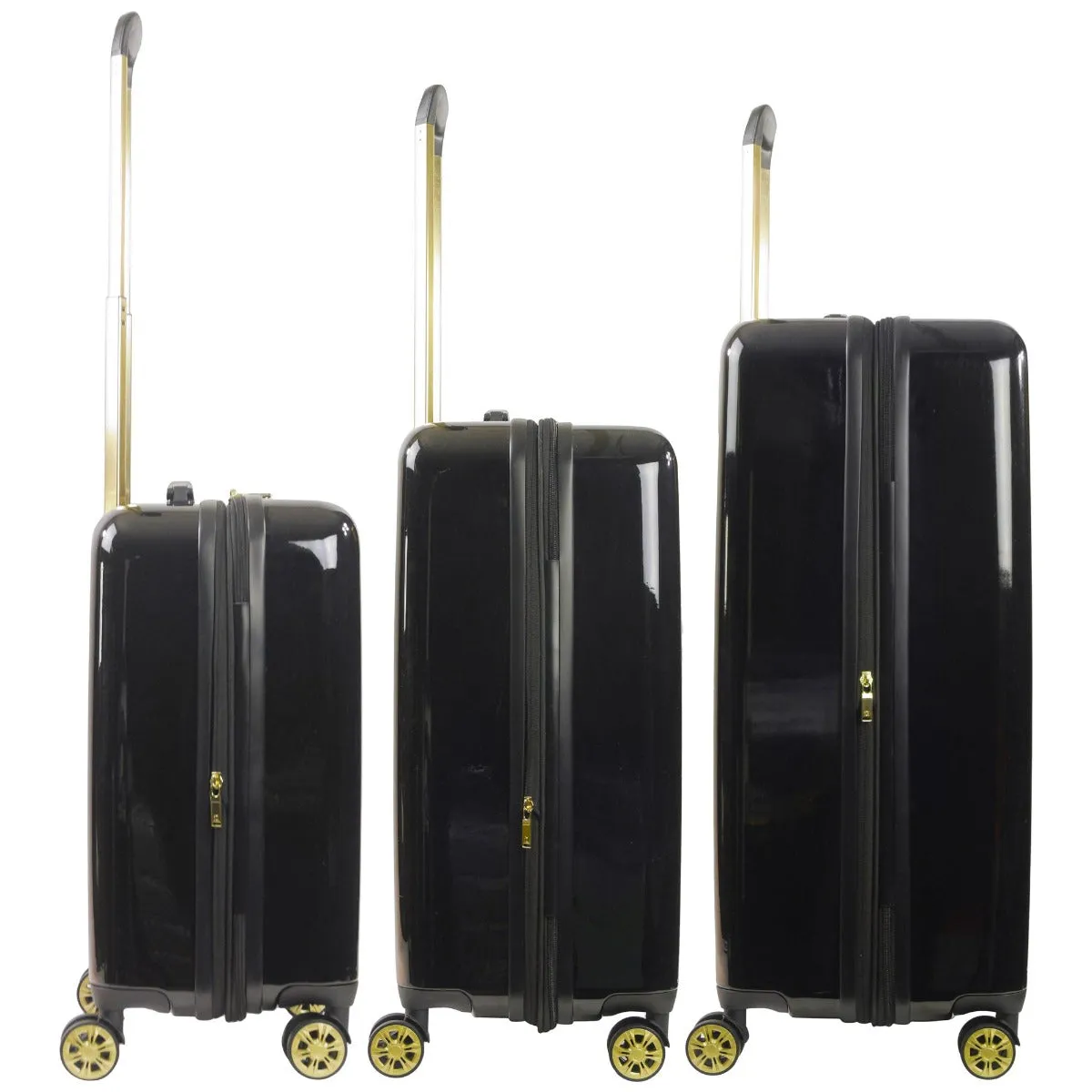 Ful Groove Expandable Hardside Spinner 3 Pc Luggage Set - Black