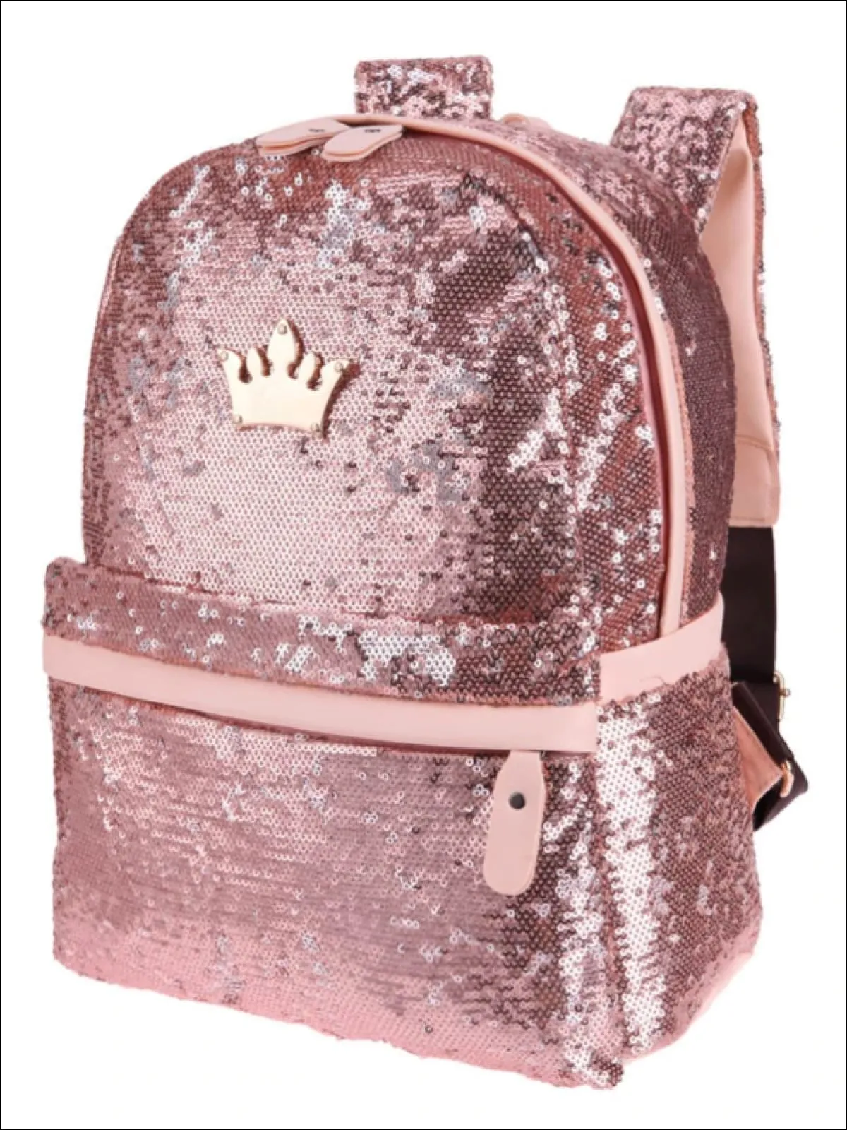 Girls 15" Sequined Backpack with Crown Applique