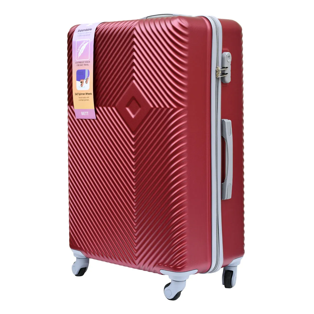 High-Quality 3 Piece Luggage Bag Burgandy