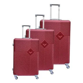 High-Quality 3 Piece Luggage Bag Burgandy