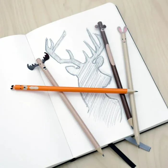 Kikkerland Woodland Pencils, Set of 4