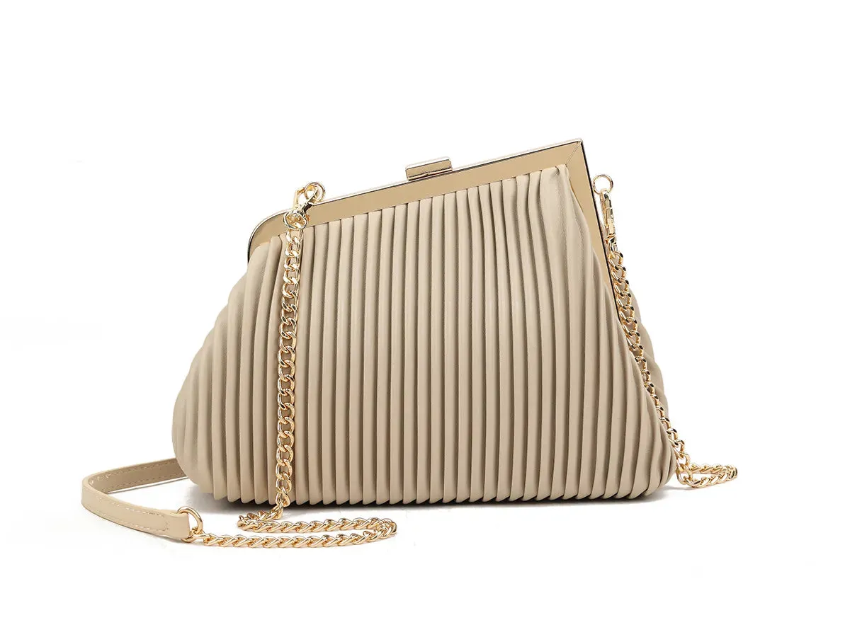 Koko Beige Ribbed Shoulder Bag