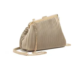 Koko Beige Ribbed Shoulder Bag