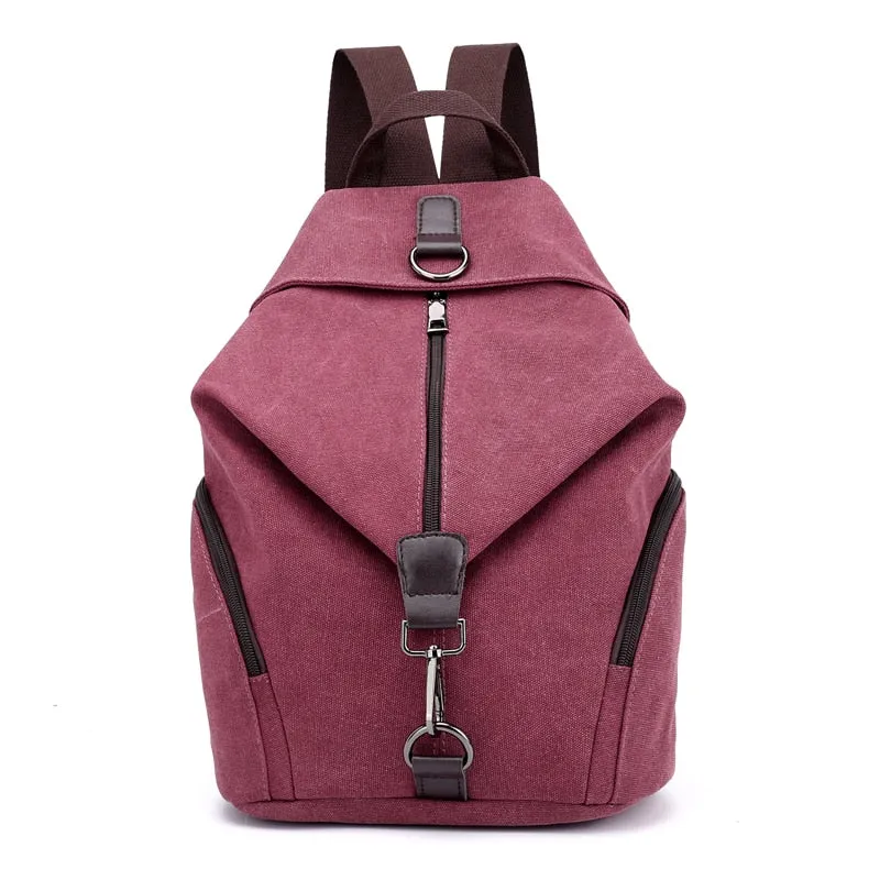 Korean-Inspired Canvas School Backpack for Women