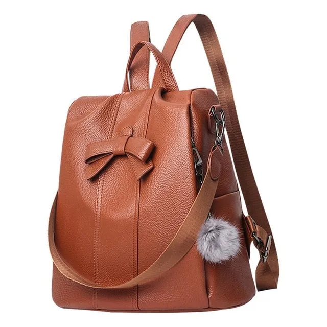 Laamei Backpack Women Retro PU Leather Backpack