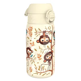 Leak Proof Kids Water Bottle, Stainless Steel, Monkeys, 400ml (13oz)