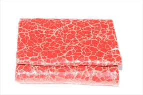 Leather fold wallet - red crackle