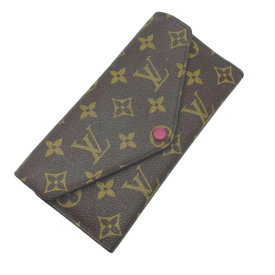 Louis Vuitton Brown Josephine Fuchsia Monogram Wallet