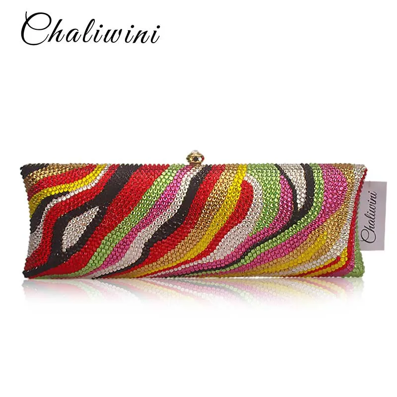 Luxury Colorful Full Diamond Women Bag European Evening Clutch Lady American Style Messenger Bag Personality Clutch Wallet