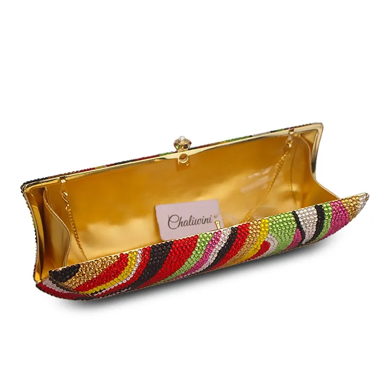 Luxury Colorful Full Diamond Women Bag European Evening Clutch Lady American Style Messenger Bag Personality Clutch Wallet