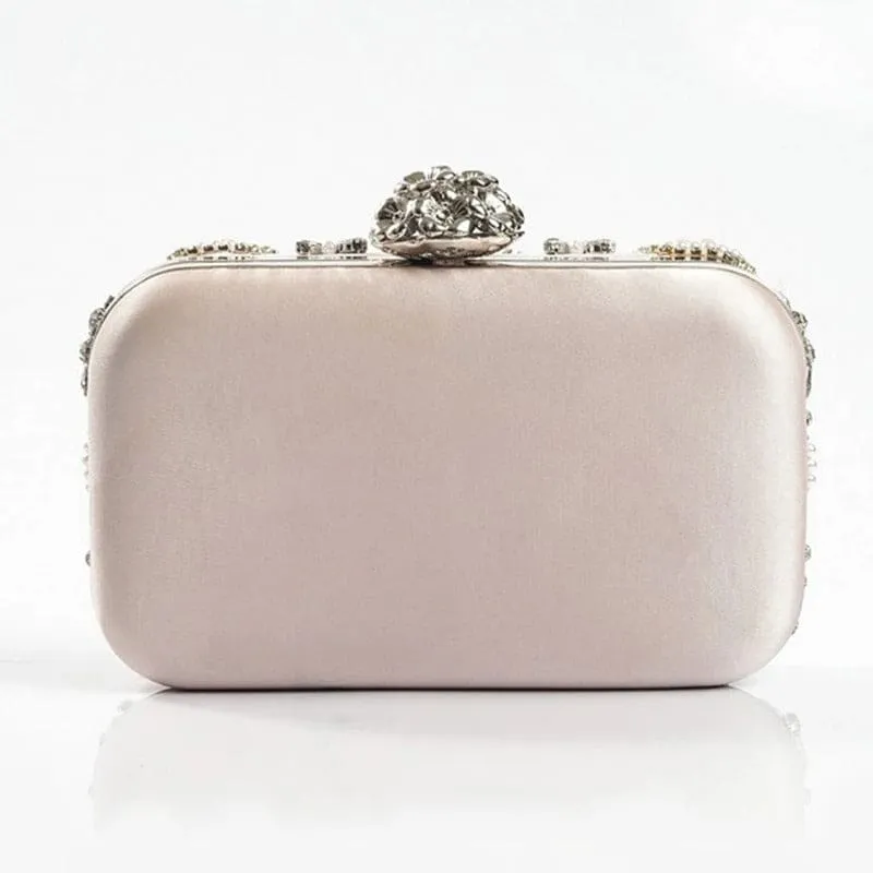 Luxury Geometric Pearl Bridal Clutch