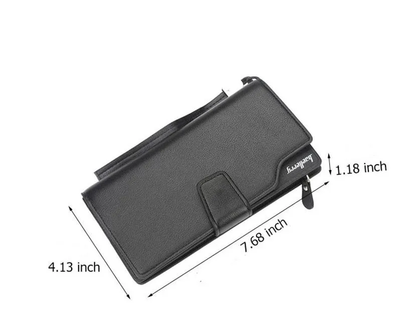 Men's Long Zipper Wallet Clutch