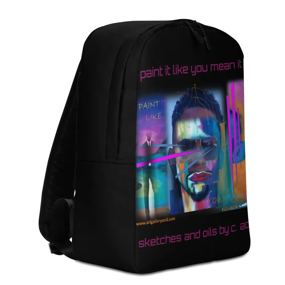 Minimalist Backpack..."paint it like you mean it series"...designed by c. acid