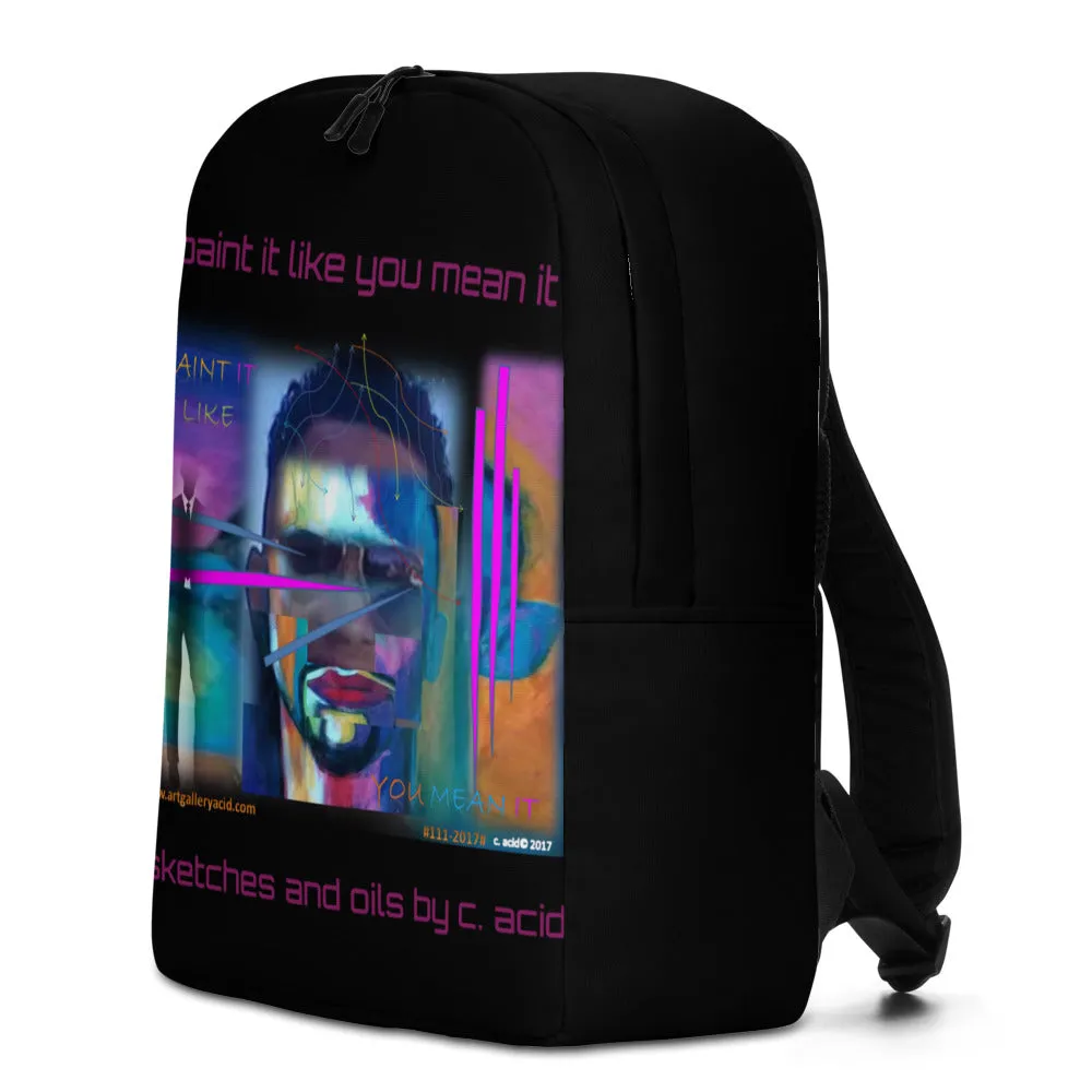 Minimalist Backpack..."paint it like you mean it series"...designed by c. acid