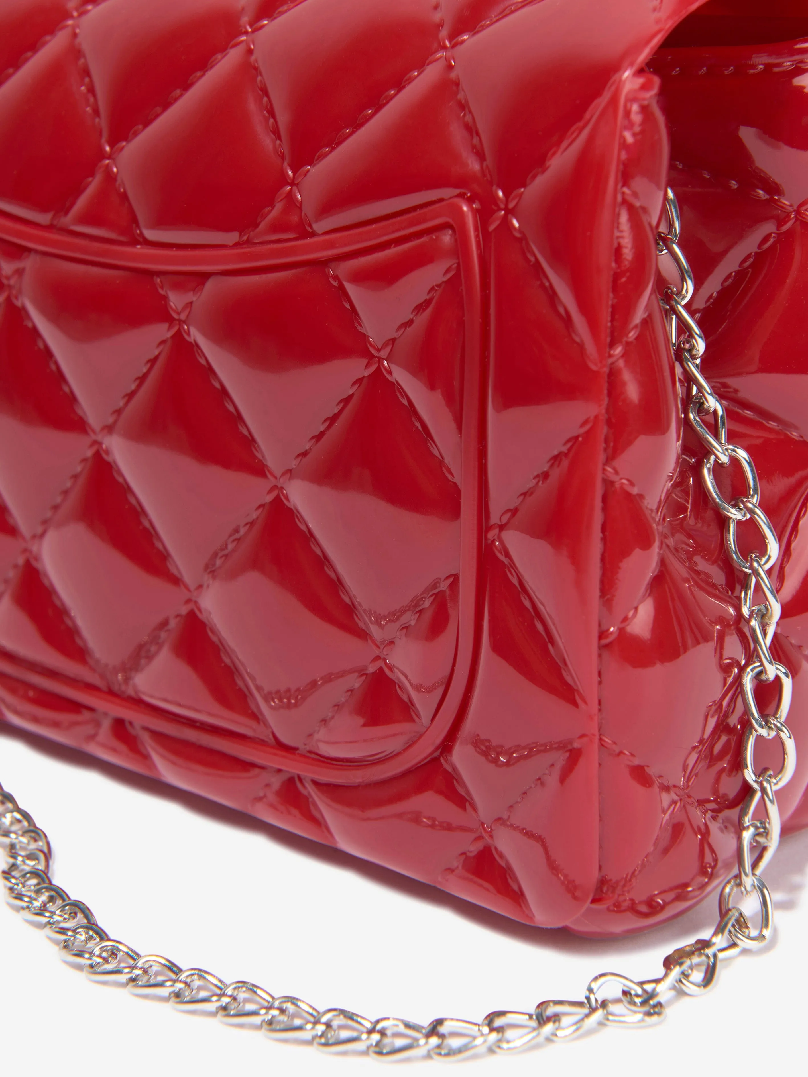 Monnalisa Girls Diamante Quilted Bag in Red