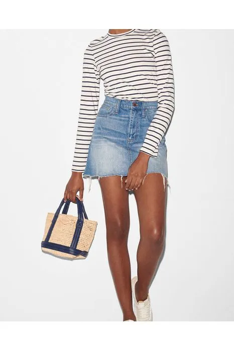 MZ Wallace Raffia Tote Mini 1473N1988 | Raffia/Navy