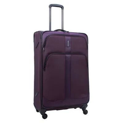 Open Box - Skyline 5pc Softside Checked Spinner Luggage Set - Burgundy