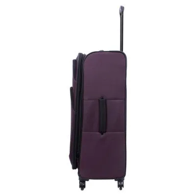 Open Box - Skyline 5pc Softside Checked Spinner Luggage Set - Burgundy