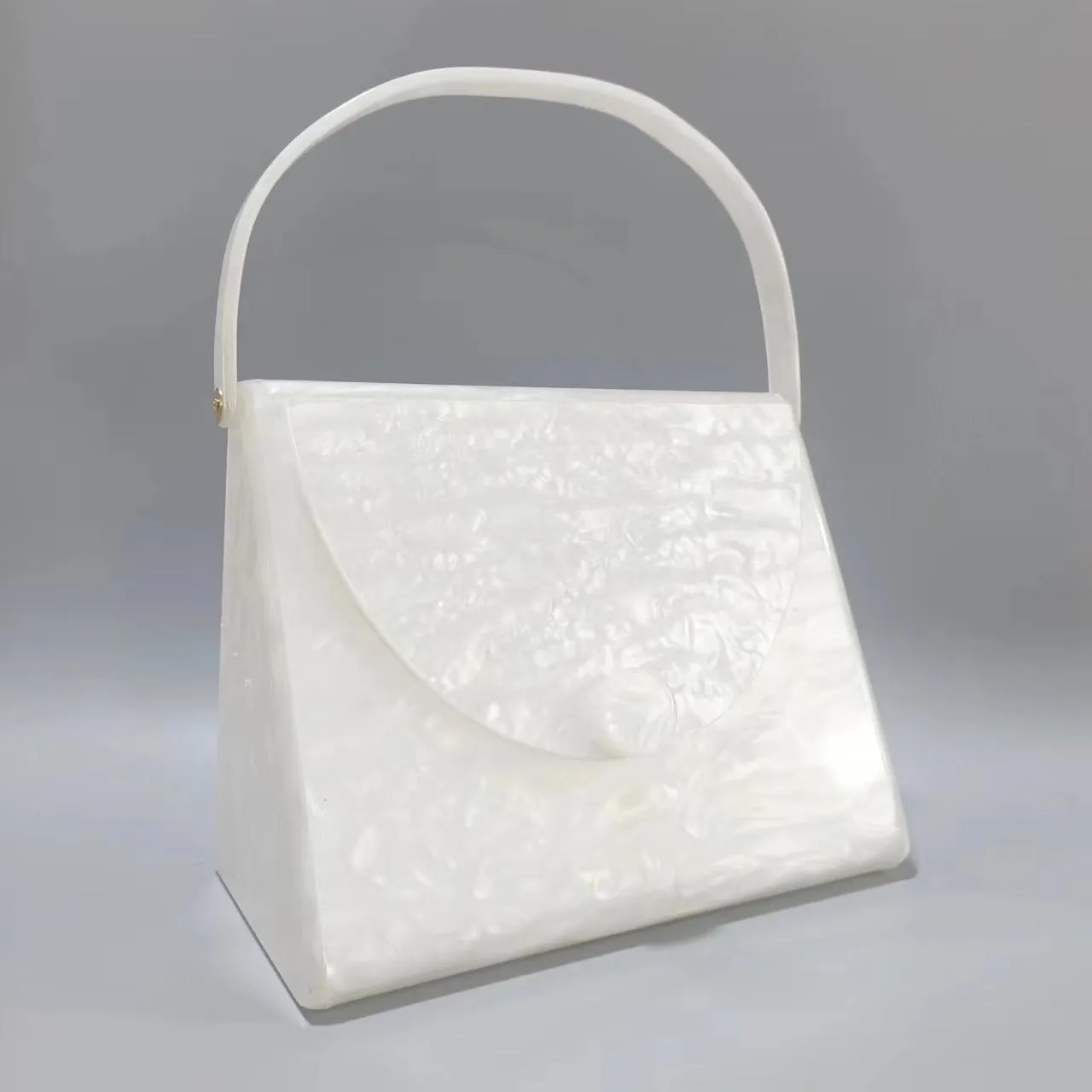 Pearlescent Acrylic Square Clutch Bag