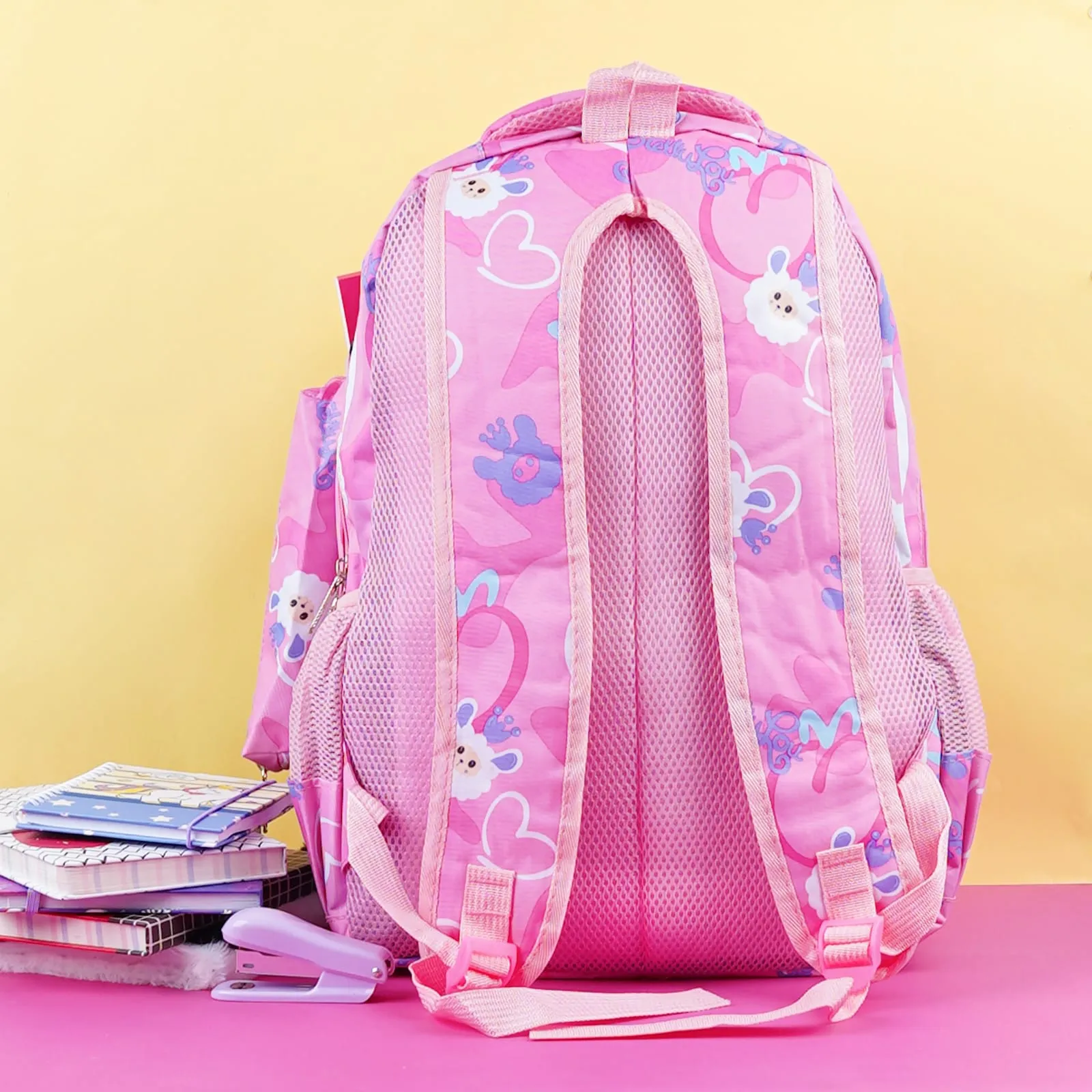 Pink Cute Backpack With Pouch