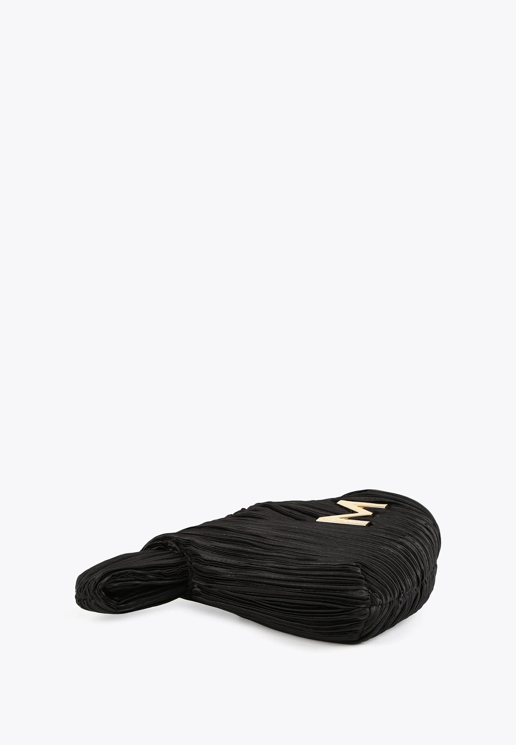 Pleated sateen evening bag