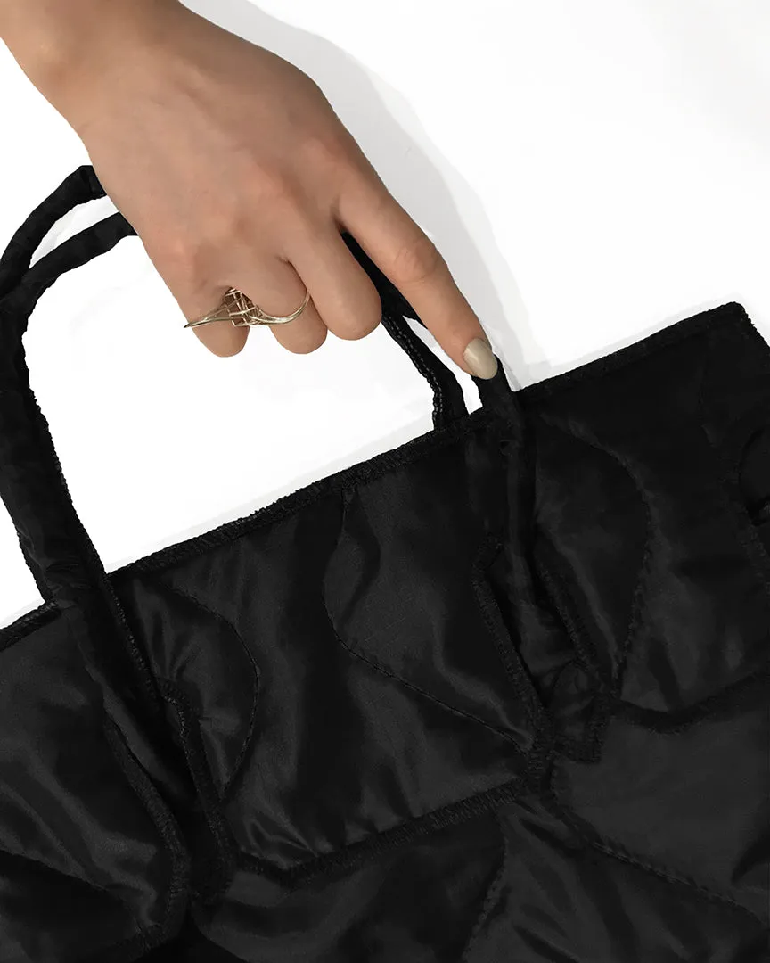 Quilted Rectangular Bag | Black