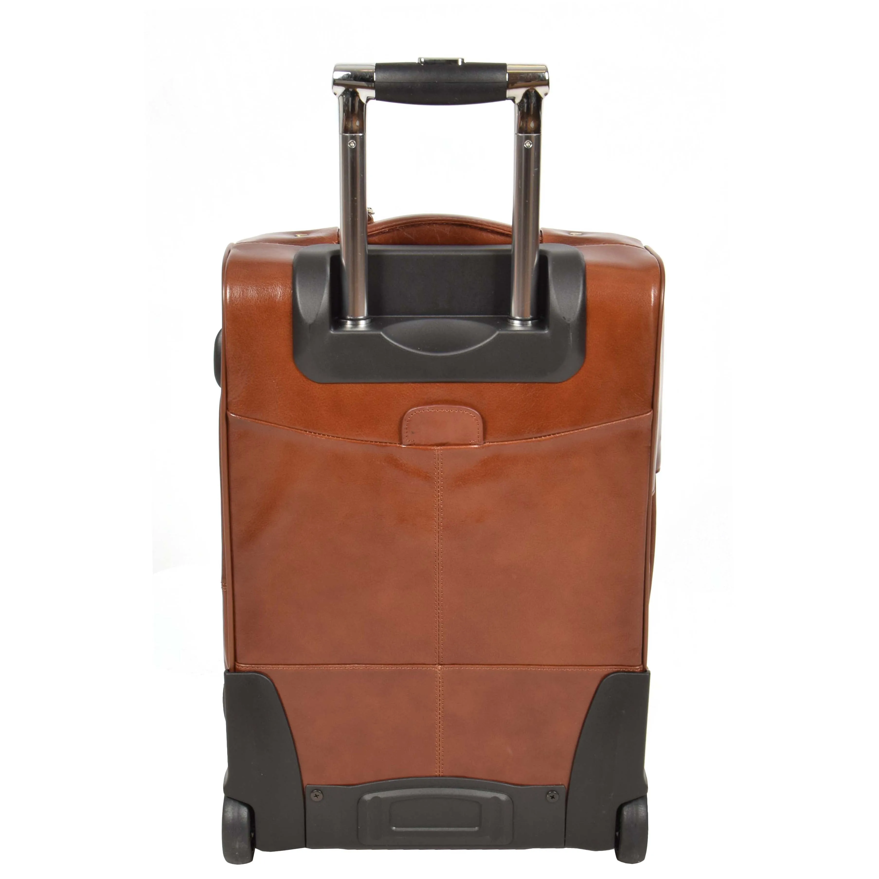 Real Leather Suitcase Cabin Trolley Hand Luggage A0518 Chestnut