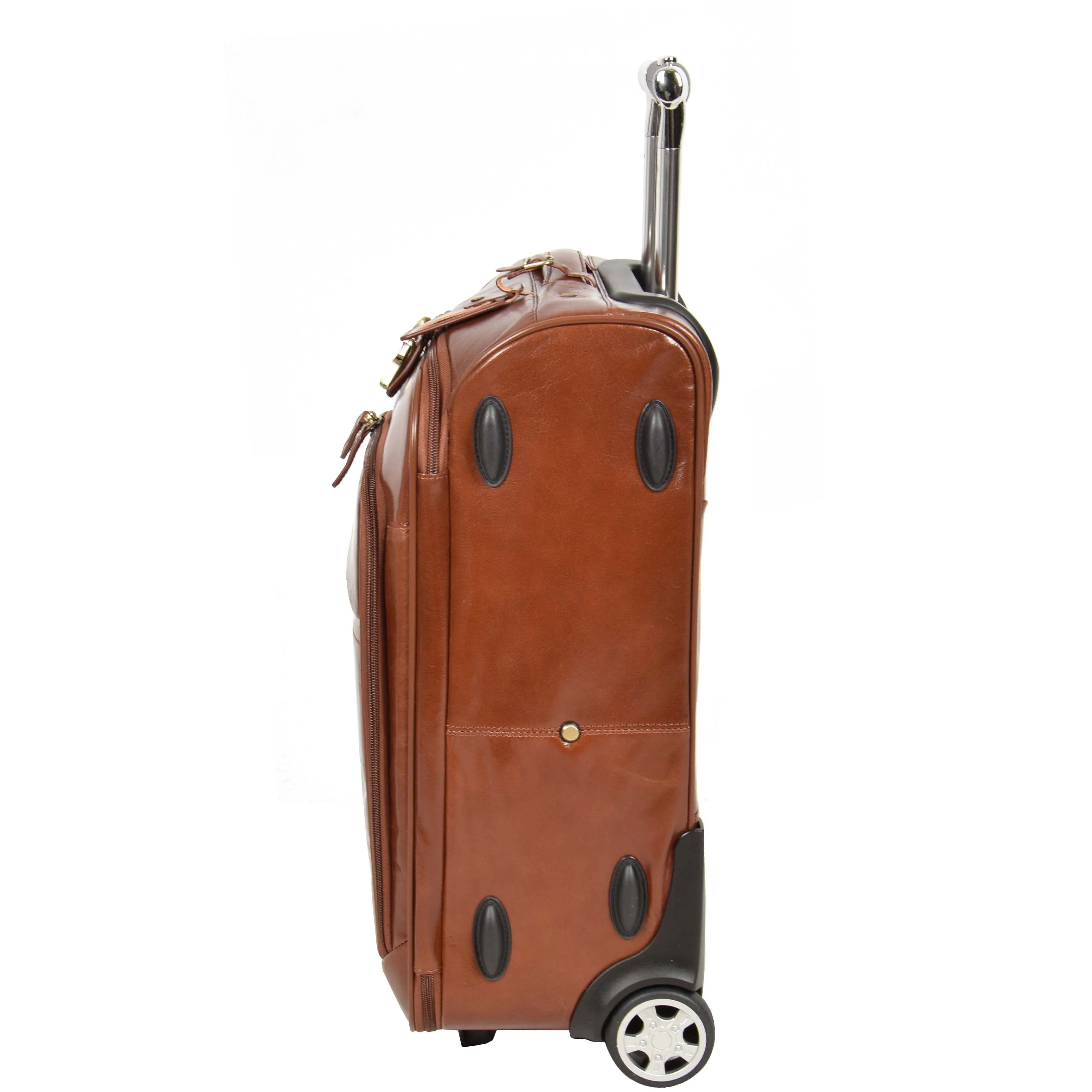 Real Leather Suitcase Cabin Trolley Hand Luggage A0518 Chestnut