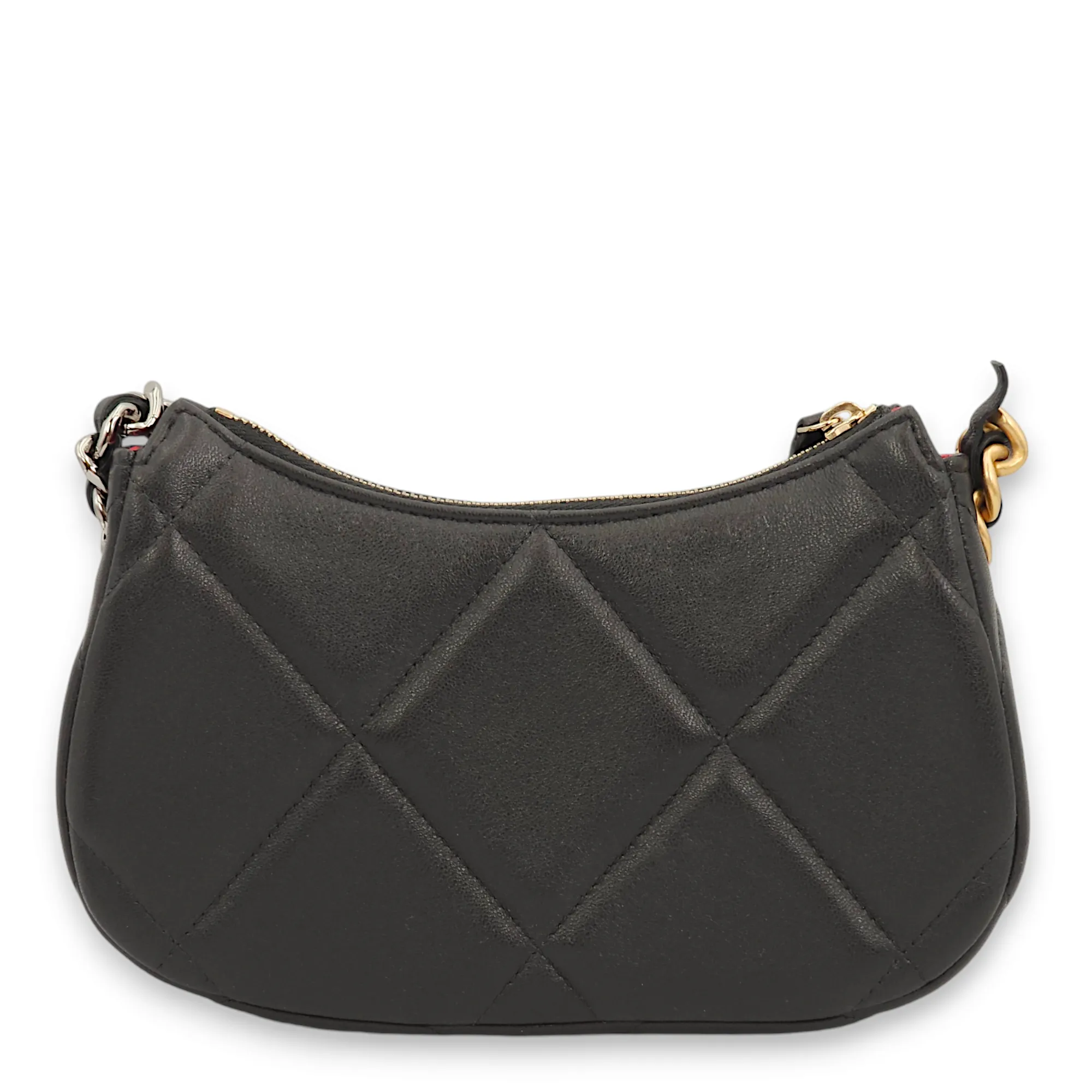 S19 Quilted Black Crossbody Bag in Lambskin